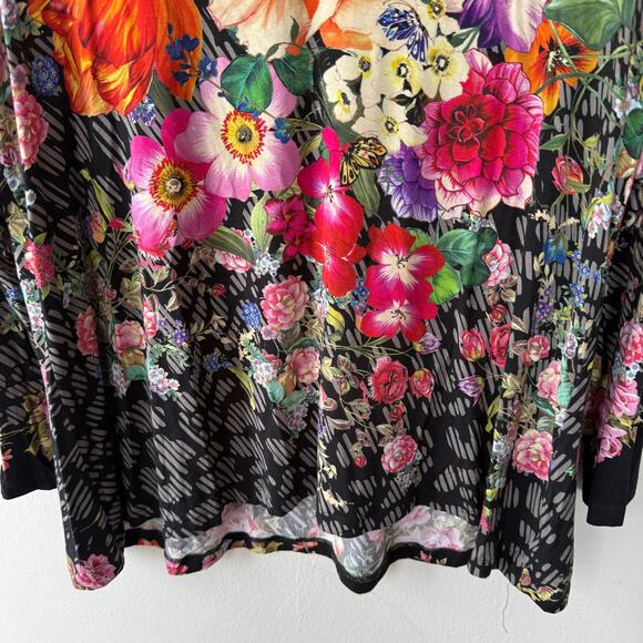 Johnny Was Long sleeve V Neck T-Shirt size 14 - Picture 4 of 9